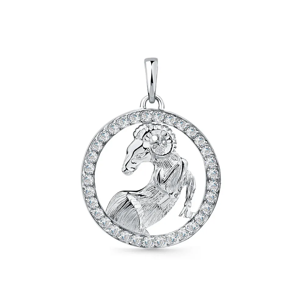 Pandantiv din aur alb cu Cubic Zirconia Incolor