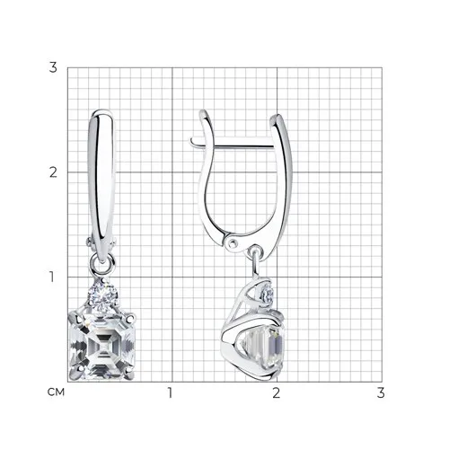Cercei Suspendați din argint cu Cubic Zirconia Incolor