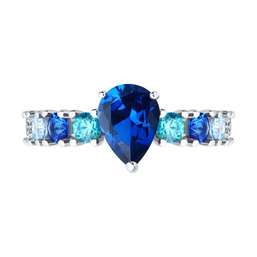 Inel din argint  cu pietre Cubic Zirconia Colorat