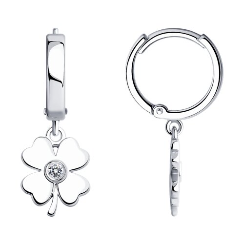 Cercei Creole din argint  cu pietre Cubic Zirconia Incolor