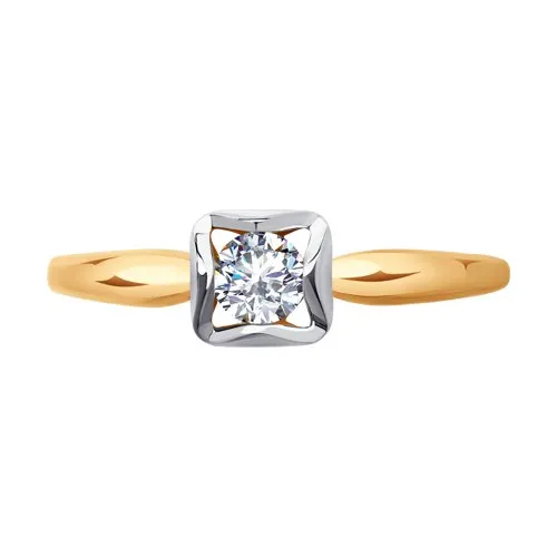 Inel din aur roșu cu Swarovski