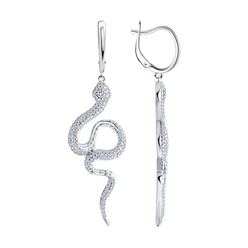 Cercei Suspendați din argint  cu pietre Cubic Zirconia Incolor