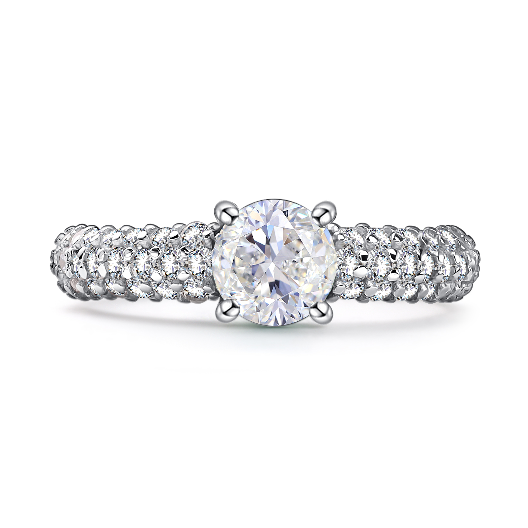 Inel din argint  cu pietre Cubic Zirconia Incolor, Cristal de munte