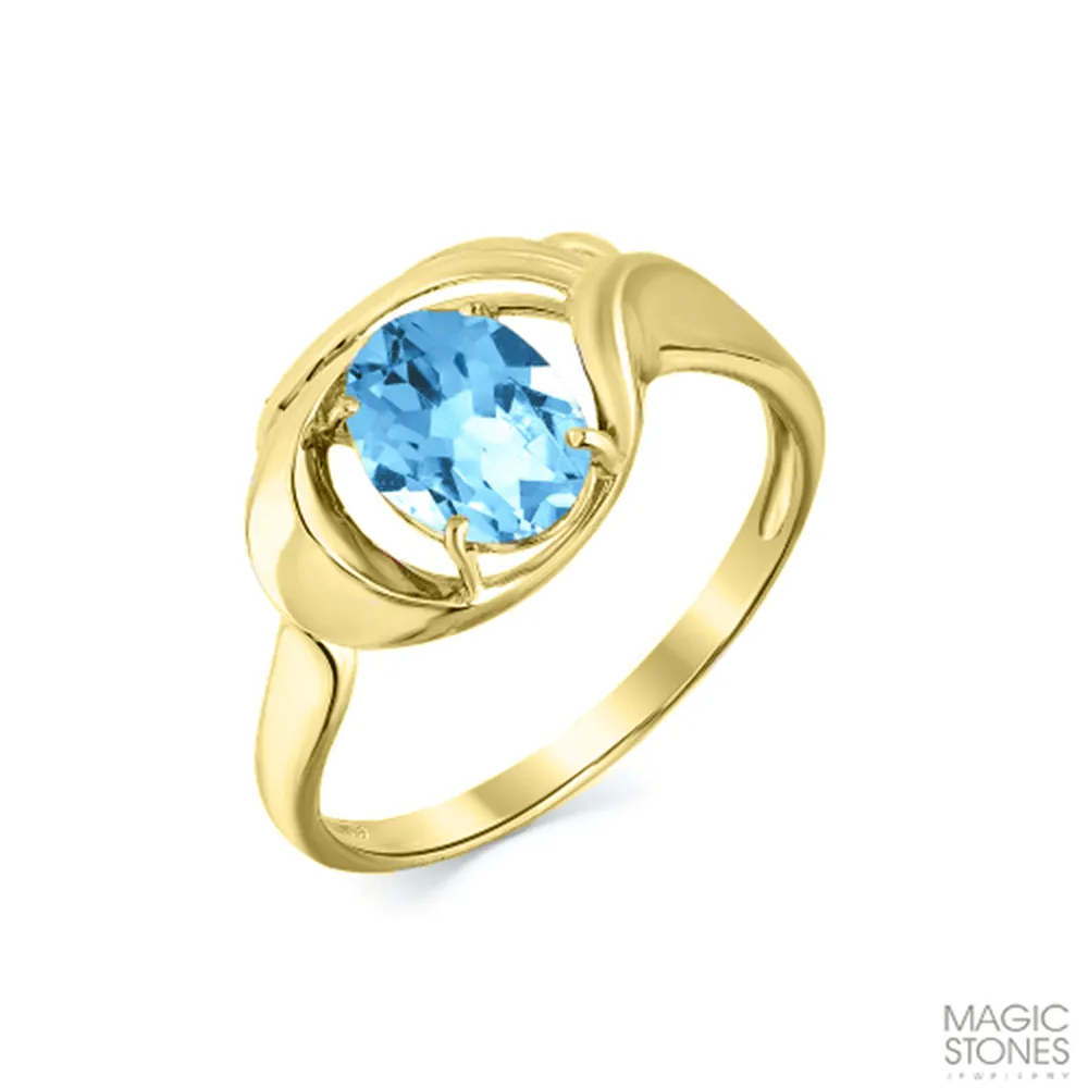 Inel din aur galben cu Topaz Swiss