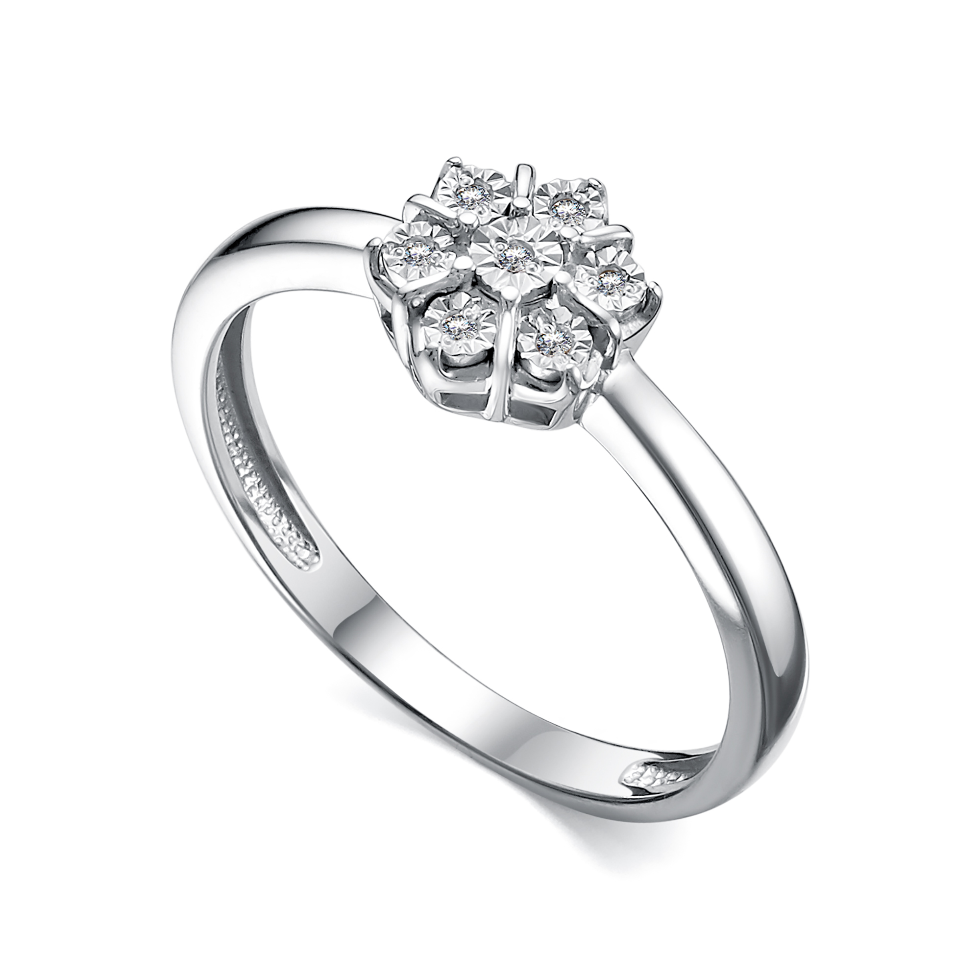 Кольцо из серебра с камнями Бриллиант