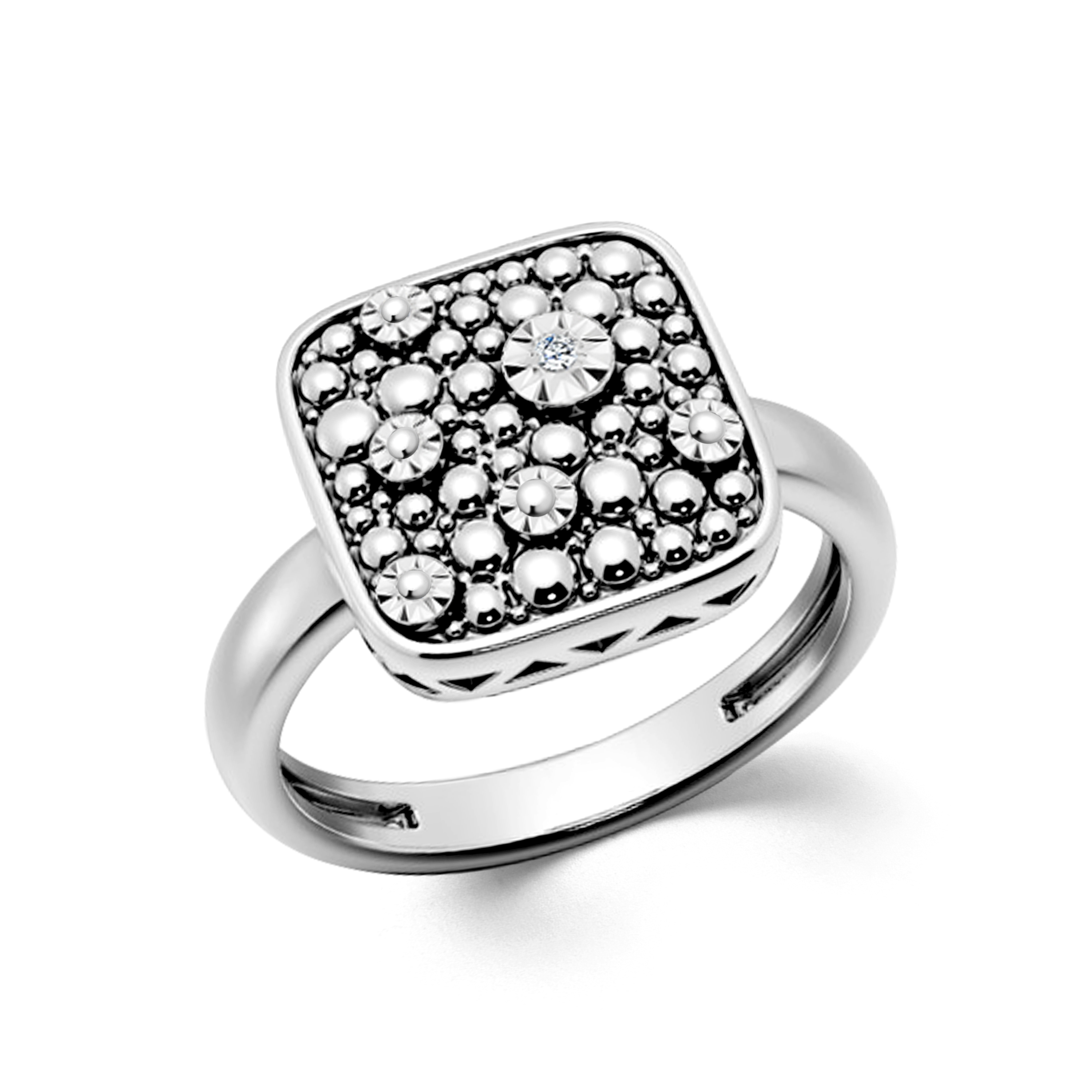 Кольцо из серебра с камнями Бриллиант