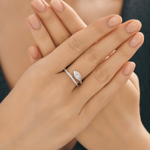 Inel din argint  cu pietre Cubic Zirconia Incolor