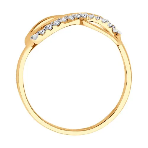 Inel din aur roșu cu Cubic Zirconia Incolor