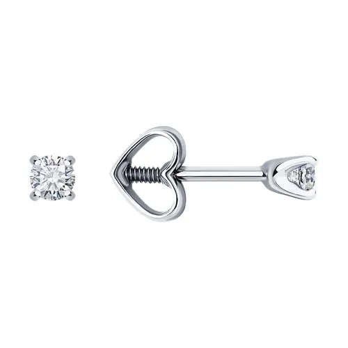Cercei Pusete din aur alb cu Cubic Zirconia Incolor