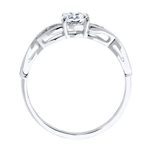 Кольцо из белого золота с камнями Фианит