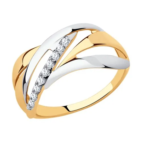 Inel din aur roșu cu Cubic Zirconia Incolor