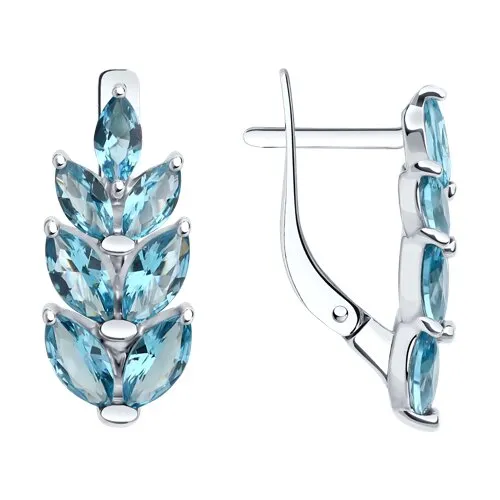 Серьги из серебра с камнями Ситал London (синт.)