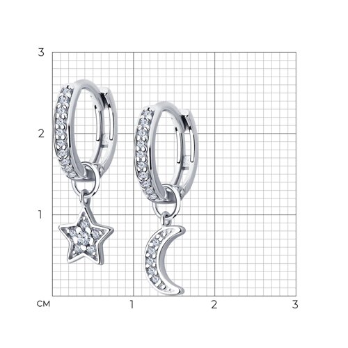Cercei Creole din argint  cu pietre Cubic Zirconia Incolor