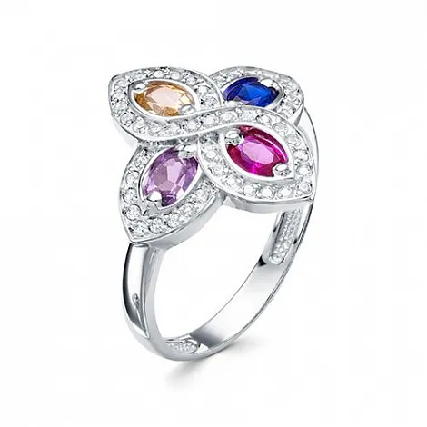 Inel din argint cu Cubic Zirconia Incolor, Sticla de Bijuterie și Sticla de Bijuterie