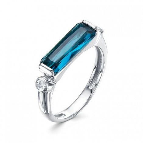 Кольцо из серебра с камнями Фианит, Кристалл Topaz London