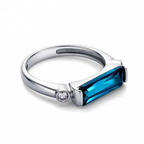 Кольцо из серебра с камнями Фианит, Кристалл Topaz London