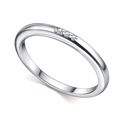 Кольцо из серебра с камнями Бриллиант