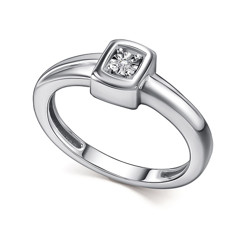 Кольцо из серебра с камнями Бриллиант