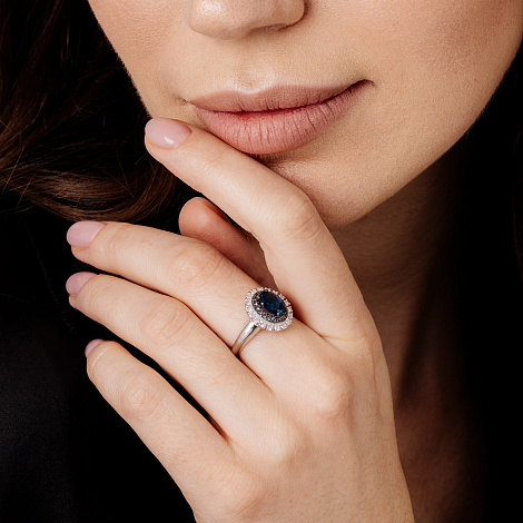 Inel din argint  cu pietre Cubic Zirconia Incolor, Cubic Zirconia Negru și Nanosital London