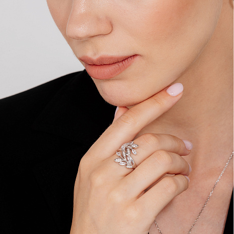 Inel din argint  cu pietre Cubic Zirconia Incolor