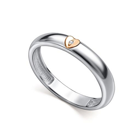 Кольцо из серебра с камнями Бриллиант