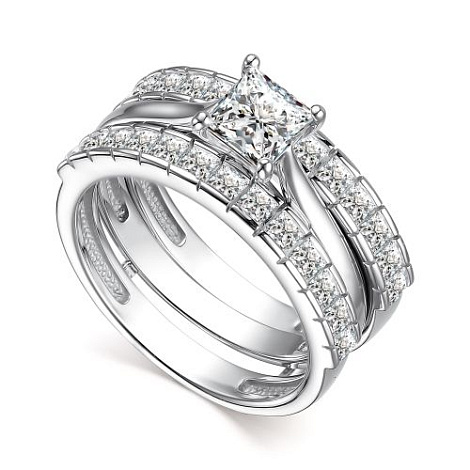 Inel din argint  cu pietre Cubic Zirconia Incolor
