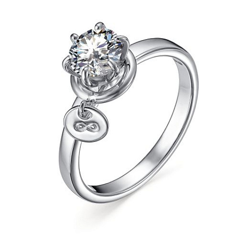 Кольцо из серебра с камнями Swarovski