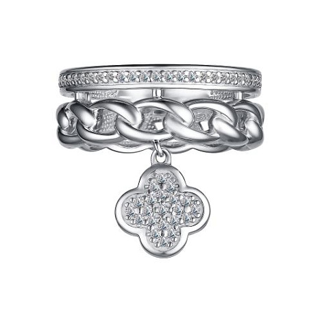 Inel din argint  cu pietre Cubic Zirconia Incolor, Cubic Zirconia Negru