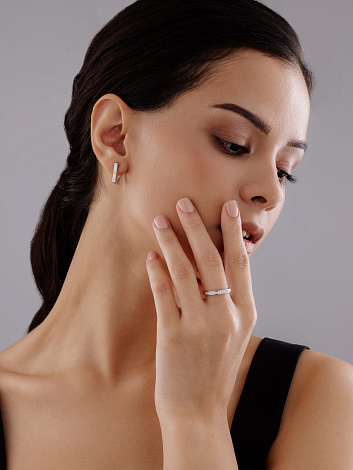 Inel din argint  cu pietre Cubic Zirconia Incolor
