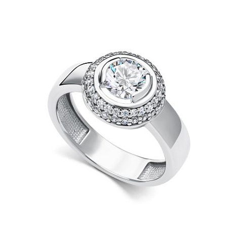 Inel din argint  cu pietre Cubic Zirconia Incolor, Cristal de munte