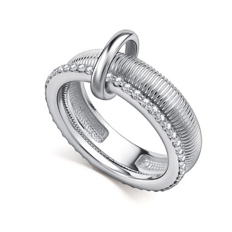 Кольцо из серебра с камнями Фианит