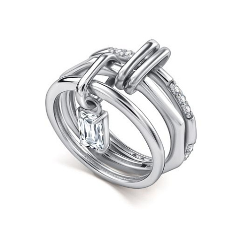 Кольцо из серебра с камнями Фианит