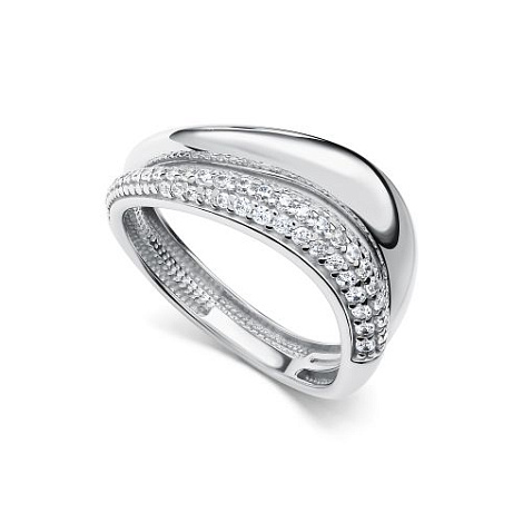 Кольцо из серебра с камнями Фианит