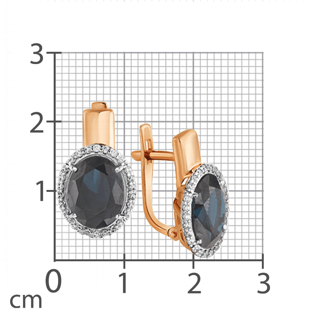 Cercei din aur roșu cu pietre Cubic Zirconia Incolor, Topaz London