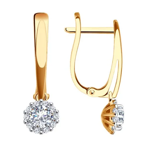 Cercei Suspendați din aur roșu cu Cubic Zirconia Incolor