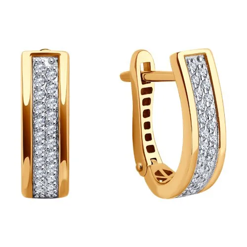 Cercei din aur roșu cu Cubic Zirconia Incolor