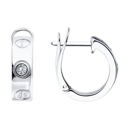 Cercei din argint  cu pietre Cubic Zirconia Incolor