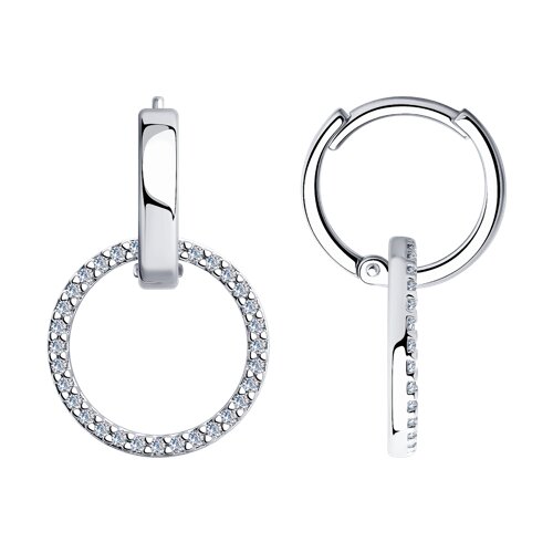 Cercei Creole din argint  cu pietre Cubic Zirconia Incolor