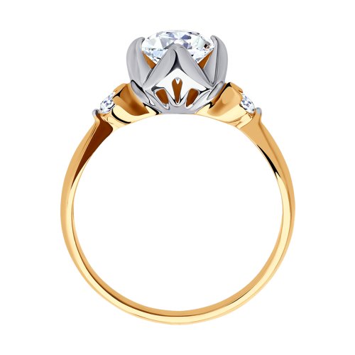 Inel din aur roșu cu pietre Swarovski