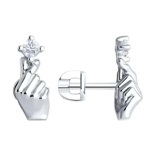 Cercei Pusete din argint cu Cubic Zirconia Incolor