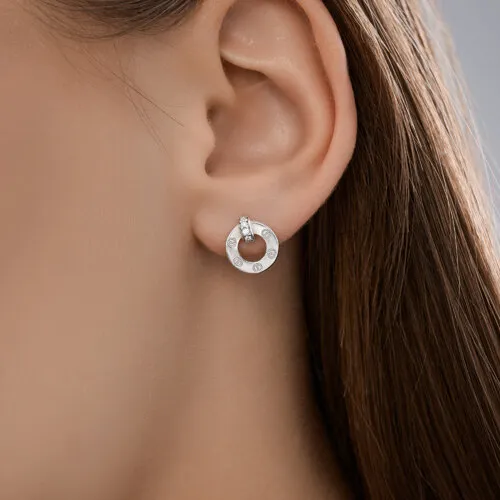 Cercei Pusete din argint cu Cubic Zirconia Incolor