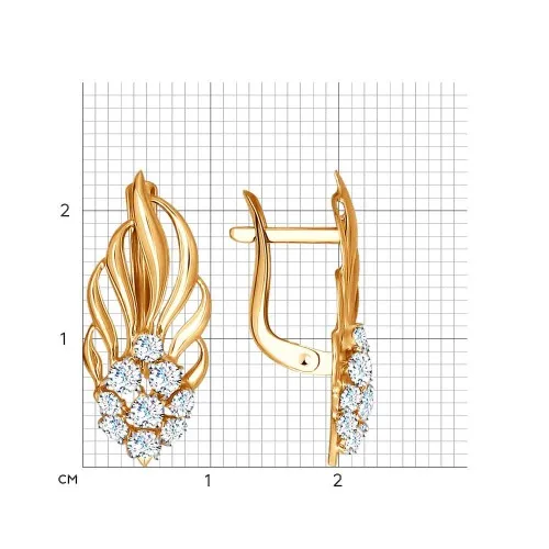 Cercei din aur roșu cu Cubic Zirconia Incolor