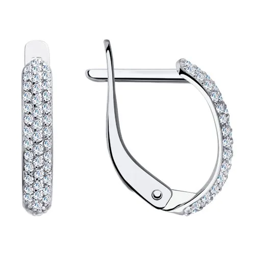 Cercei din aur alb cu Cubic Zirconia Incolor