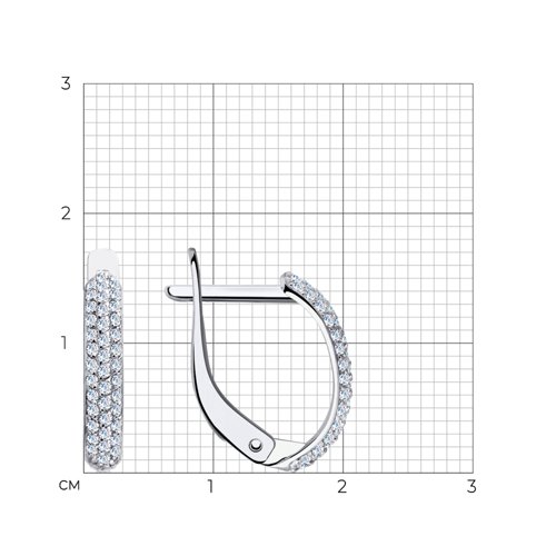 Cercei din aur alb cu pietre Cubic Zirconia Incolor