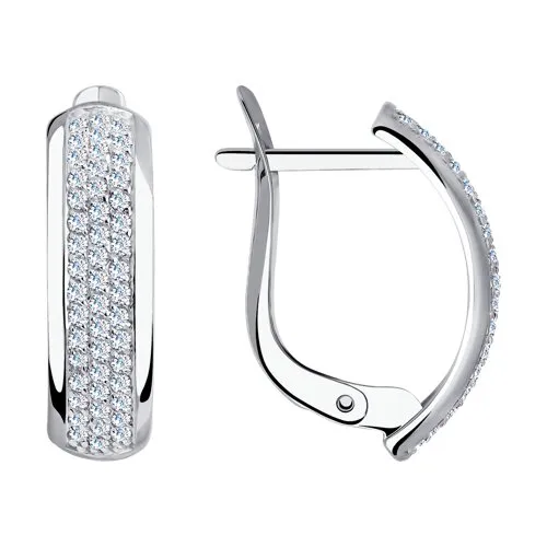 Cercei din aur alb cu Cubic Zirconia Incolor