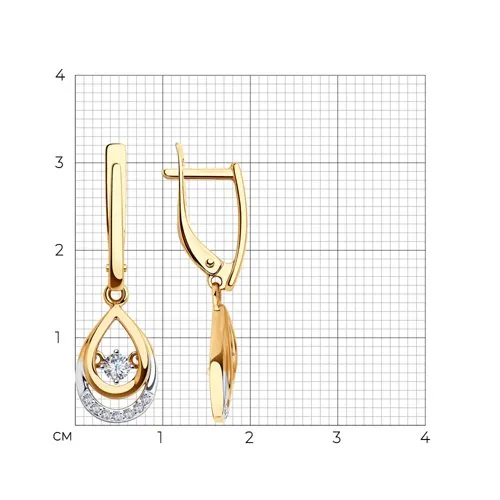 Cercei Suspendați din aur roșu cu Cubic Zirconia Incolor