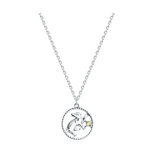Colier din argint cu Cubic Zirconia Galben