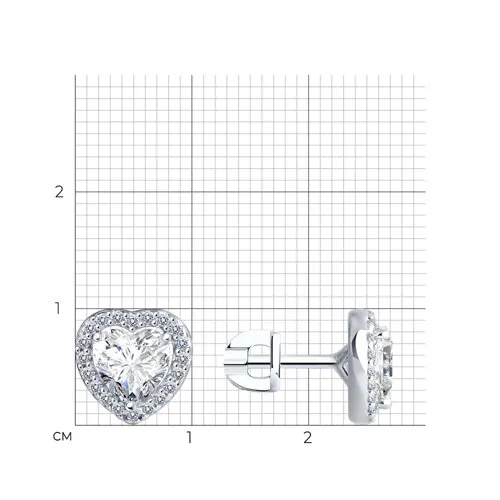 Cercei Pusete din argint cu Cubic Zirconia Incolor
