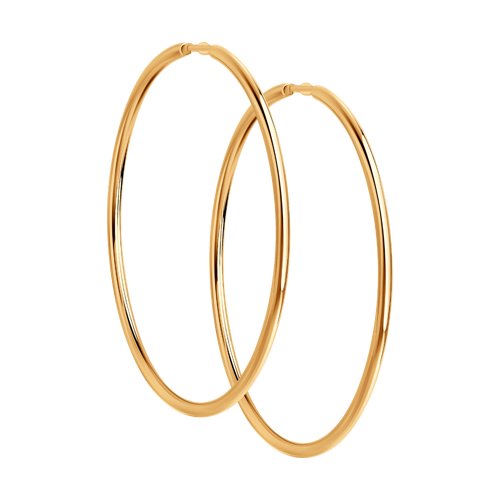 Серьги Конго из красного золота без камней