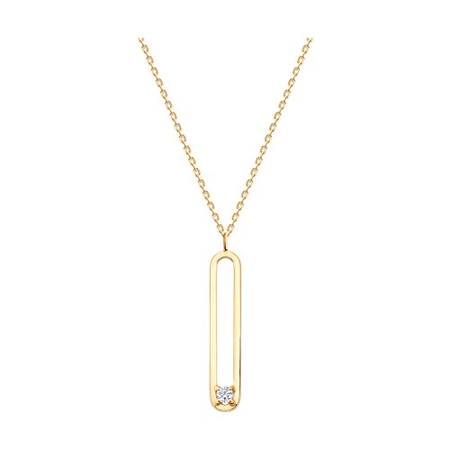 Colier din aur roșu cu pietre Cubic Zirconia Incolor